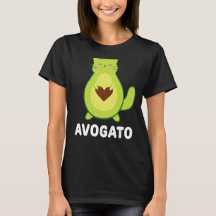 Vegan Cat Vegetarian Cat Avocado Avocato Avocat Av T-Shirt