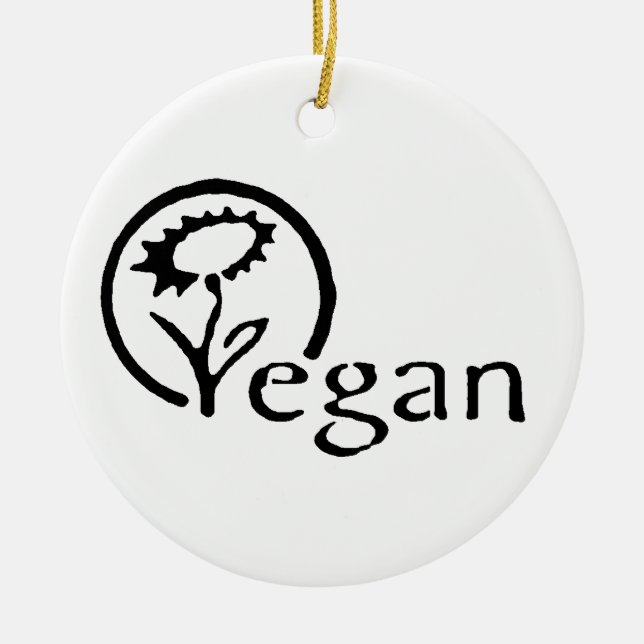 Vegan Ceramic Tree Decoration (Front)