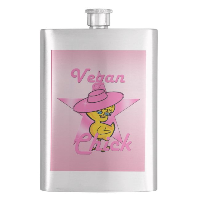 Vegan Chick #8 Hip Flask (Front)