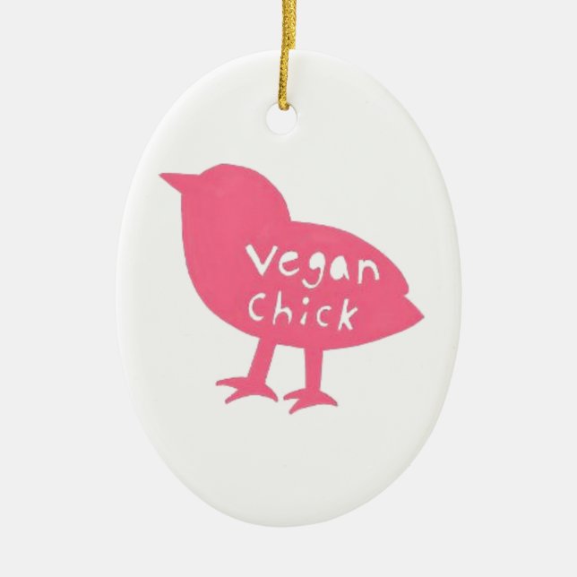 Vegan Chick Ornament (Front)