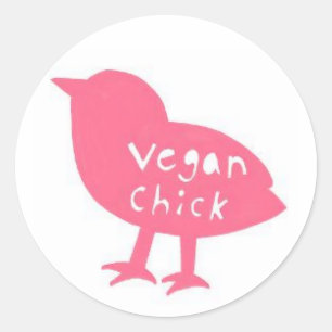Vegan Chick Round Stickers