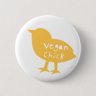 Vegan Chick (yellow) button