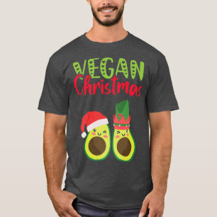 Vegan Christmas Avocado Lover Vegetarian Diet Xmas T-Shirt