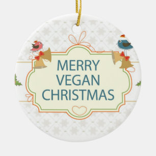Vegan Christmas Ceramic Tree Decoration