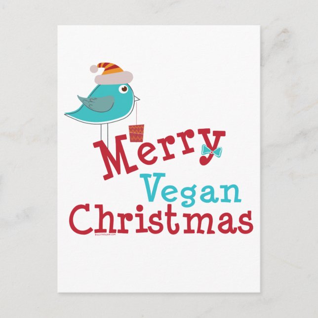 Vegan Christmas Holiday Postcard (Front)