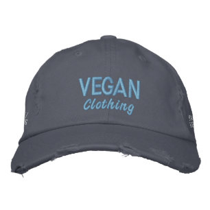 VEGAN Clothing Distressed Embroidered Hat