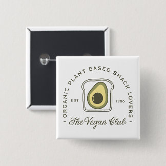 Vegan club plant based community 15 cm square badge