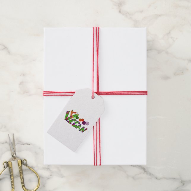Vegan colorful gift tags (With Twine)