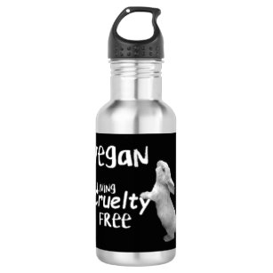 Vegan Cruelty Free Water Bottle Black and White.