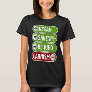 Vegan Day I Turn on Kindness Turn Off Carnism to V T-Shirt