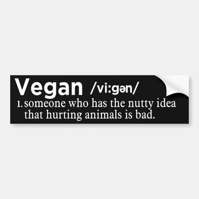 vegan definition black bumper sticker (Front)