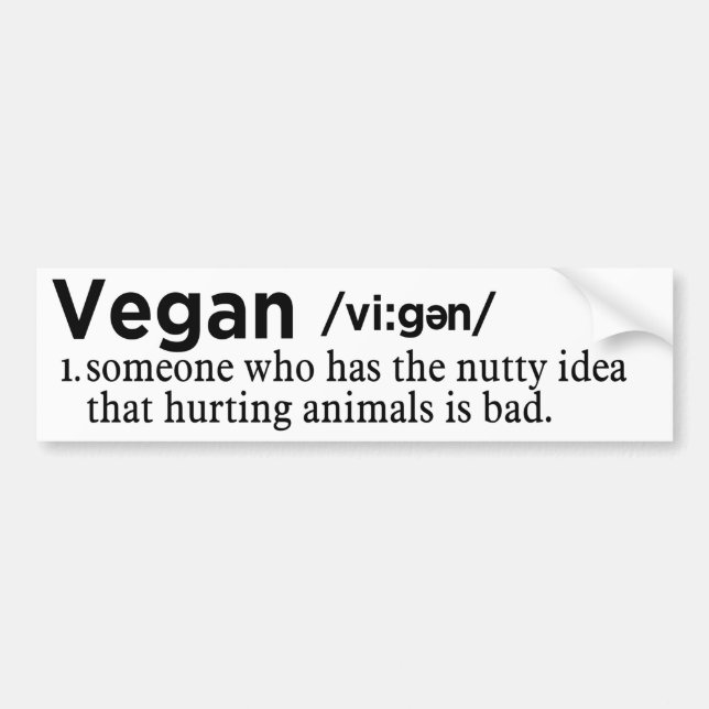 vegan definition white bumper sticker (Front)