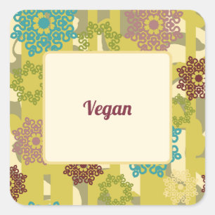 Vegan Dietary Requirement Urban Floral Party Square Sticker