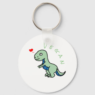 Vegan Dinosaur Kind Dino Love Animals Key Ring