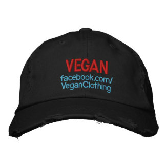 VEGAN Distressed Embroidered Hat