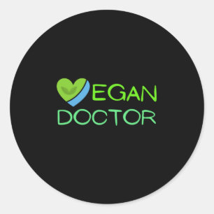vegan doctor classic round sticker