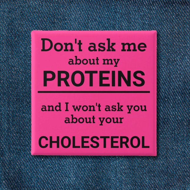 Vegan - don't ask me about my protein fun 15 cm square badge (Creator Uploaded)