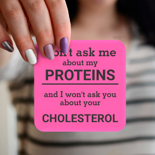 Vegan - don't ask me about my protein fun square sticker