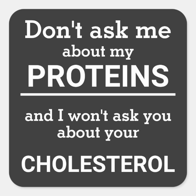 Vegan - don't ask me about my protein fun square sticker (Front)