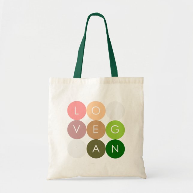 Vegan Dot Love Tote Bag (Front)