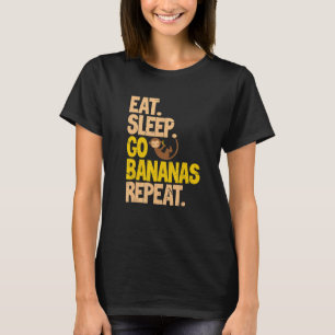 Vegan Eat Sleep Go Bananas Repeat Vegetarian Vegan T-Shirt