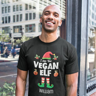 Vegan elf family matching christmas outfit name T-Shirt