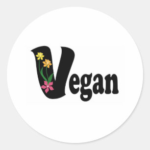 Vegan Flower Classic Round Sticker