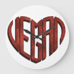 Vegan Flower Heart Large Clock