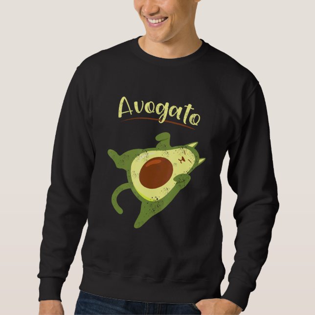 Vegan Food Avogato Domestic Cat Kitty Pet For Avoc Sweatshirt (Front)