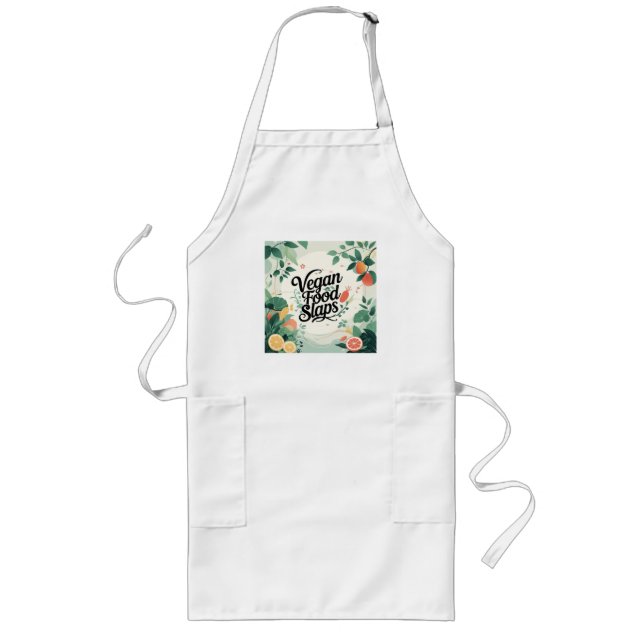 Vegan Food Slaps Apron – Funny Plant-Based Cooking (Front)