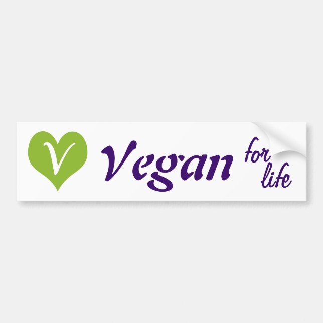 Vegan for Life Bumper Sticker (Front)