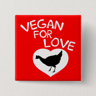 Vegan for Love 15 Cm Square Badge