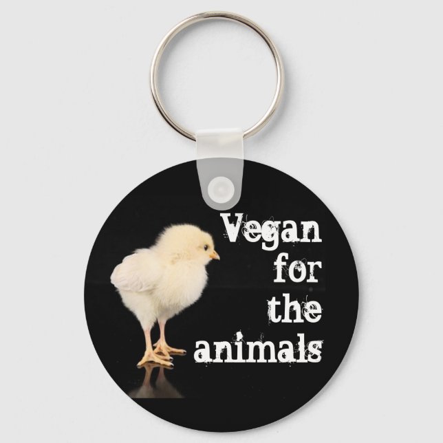 Vegan for the animals - Chick Key Ring (Front)
