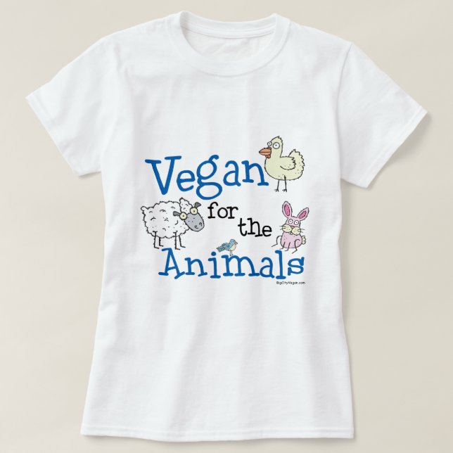 Vegan for the Animals T-shirt (Design Front)