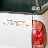 Vegan for the voiceless cute cartoon animals bumper sticker (On Truck)