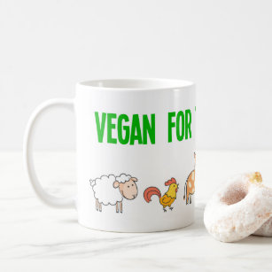 Vegan for the voiceless with cute animals coffee mug