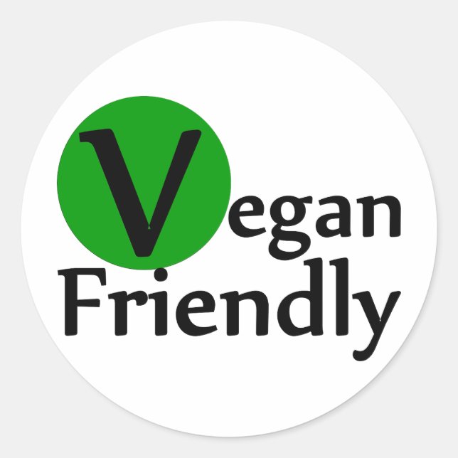 Vegan Friendly Classic Round Sticker (Front)