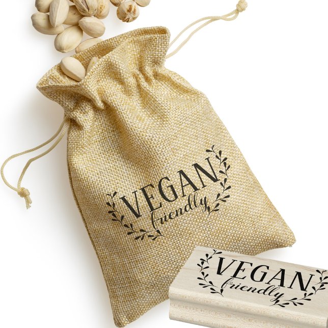Vegan Friendly Food Vendor Business Rubber Stamp (Vegan Friendly stamp just for your business)
