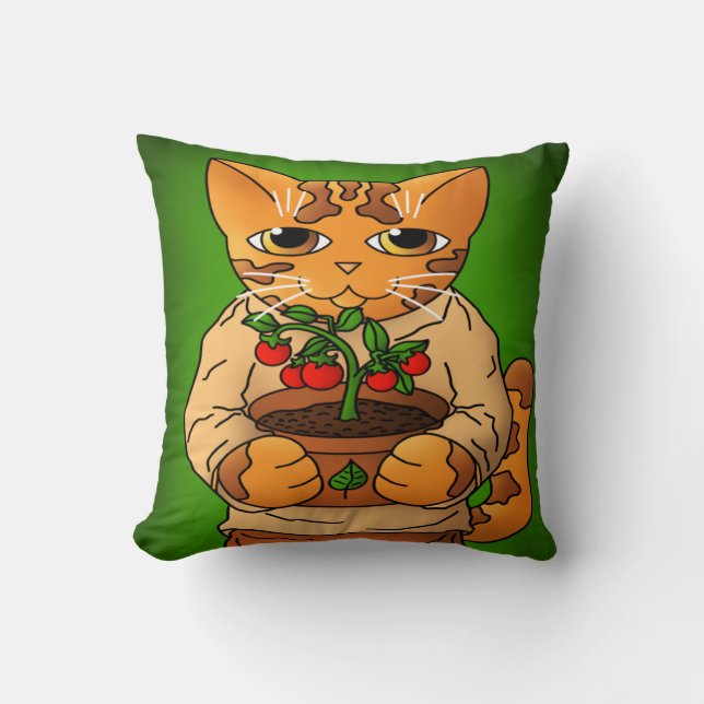Vegan Gardener Cat Cushion (Front)