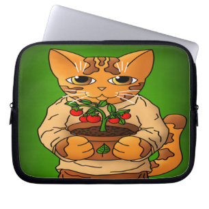 Vegan Gardener Cat Laptop Sleeve