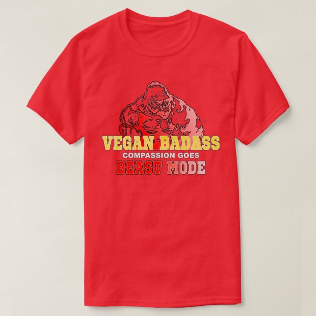 Vegan Gorilla Badass Bodybuilder  T-Shirt (Design Front)