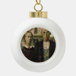 Vegan Gothic Fine Art Spoof Ceramic Ball Christmas Ornament