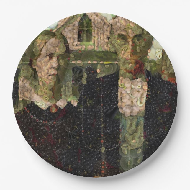 Vegan Gothic Fine Art Spoof Paper Plate (Front)