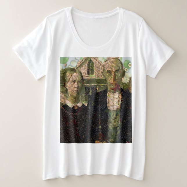 Vegan Gothic Fine Art Spoof Plus Size T-Shirt (Design Front)