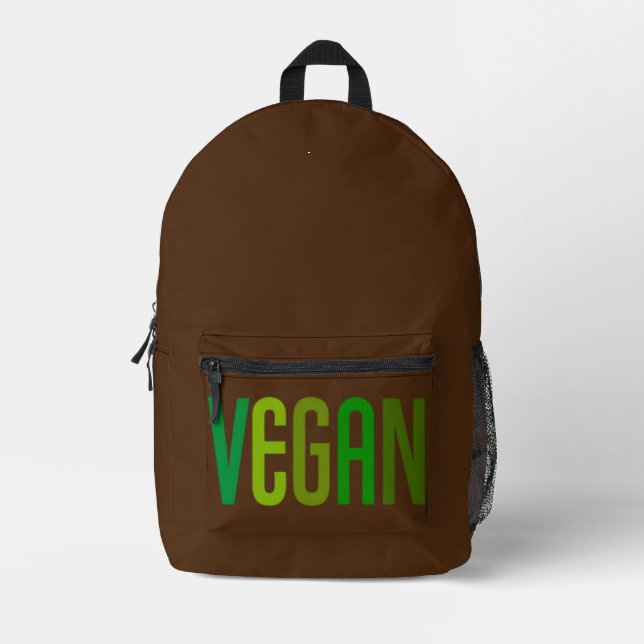 Vegan Green Brown Backpack (Front)