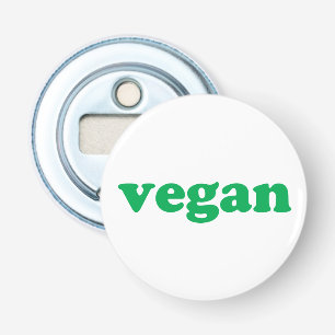 "vegan" green letters, white background bottle opener