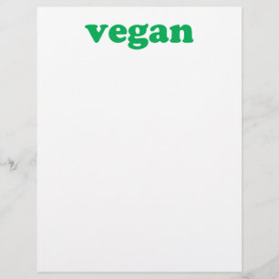 "vegan" green letters, white background custom letterhead