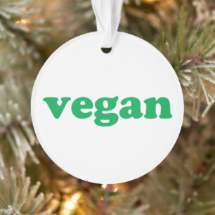 "vegan" green letters, white background ornament