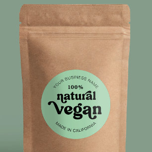 Vegan Green Modern Retro Food Bakery Label