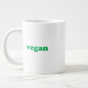 Vegan green modern typography minimalist large coffee mug